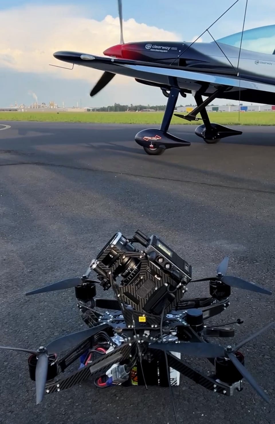 FPV cinema platform on the runway