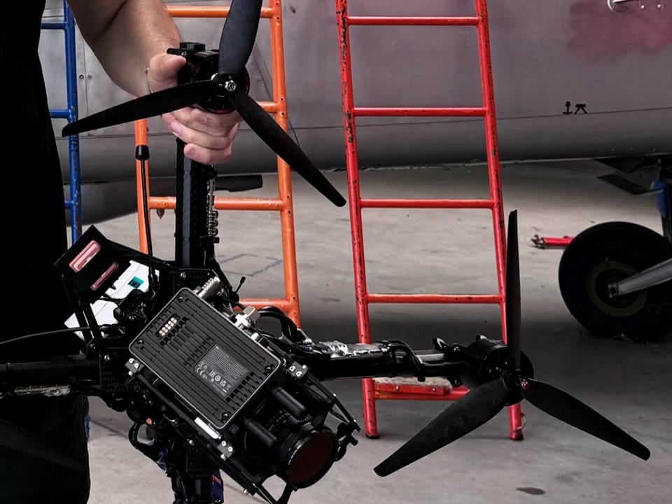 Custom airframe with electronics in the hangar